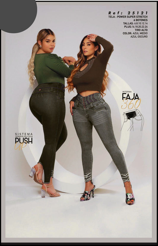 Plus Size Jeans shape Curves With 360° Girdle