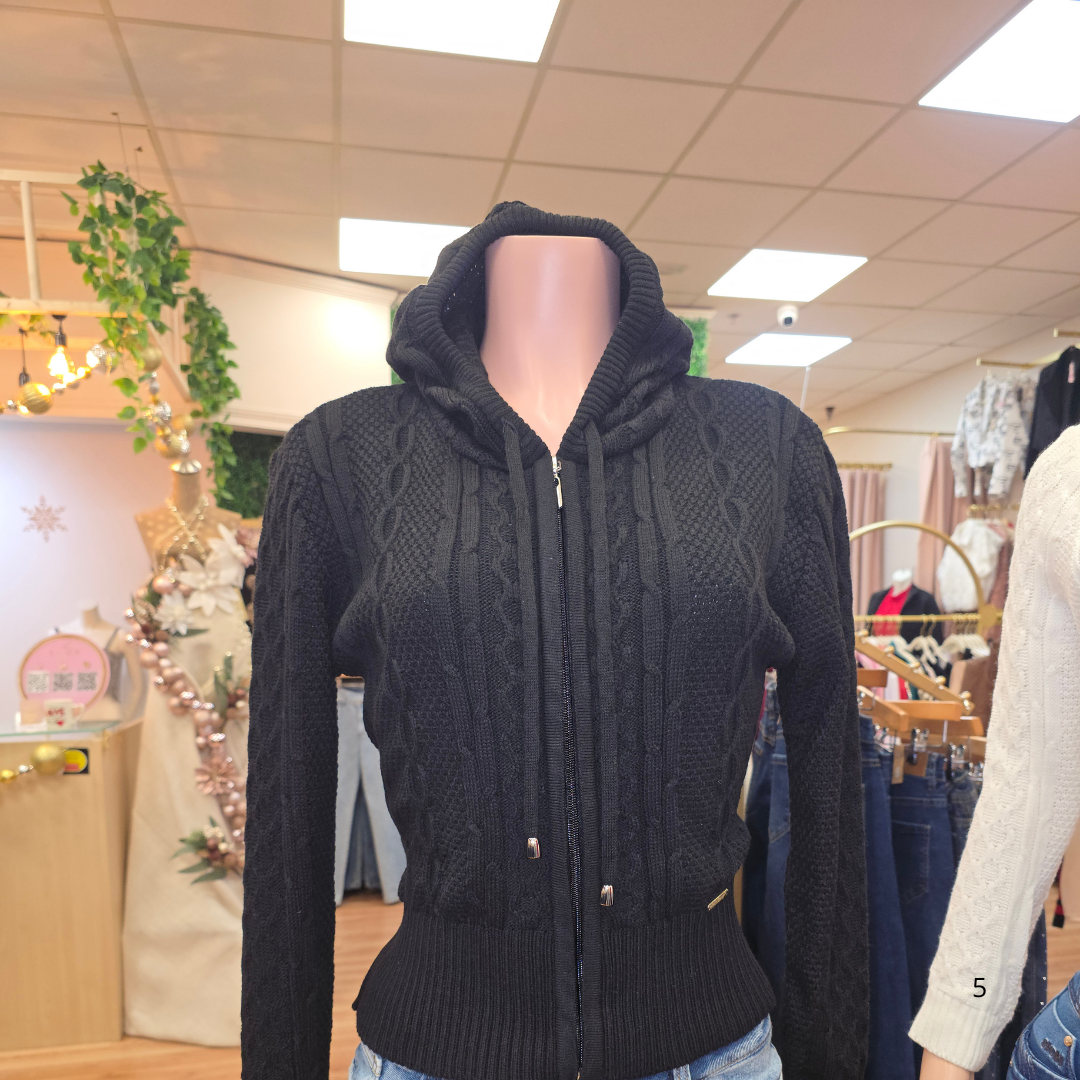 Cable-Knit Zip Hoodie  REF. 5578 100% Colombiano