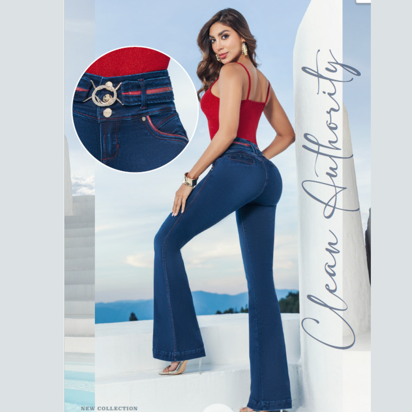 CJ-FJ-31032 Colombian Premium Flare Jeans / Jeans Bota Campana Ref: Farah