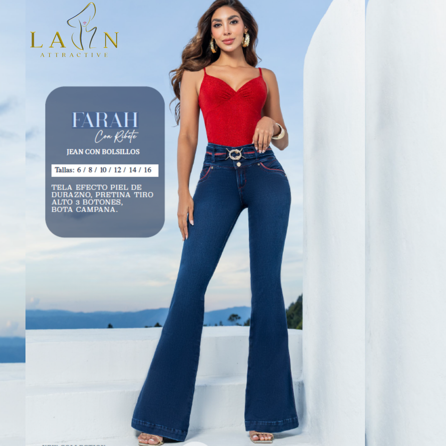 CJ-FJ-31032 Colombian Premium Flare Jeans / Jeans Bota Campana Ref: Farah