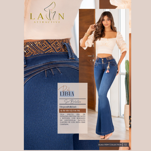 CJ-FJ-31034 Colombian Premium Flare Jeans / Jeans Bota Campana Ref: Libia