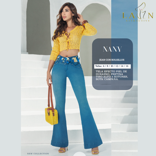 CJ-FJ-31033 Colombian Premium Flare Jeans / Jeans Bota Campana Ref: Nany