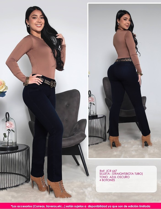 Sculptor Straight Dark Blue 4 Buttons