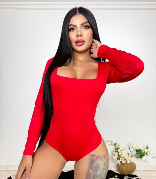 Square Neck Long Sleeve Bodysuit