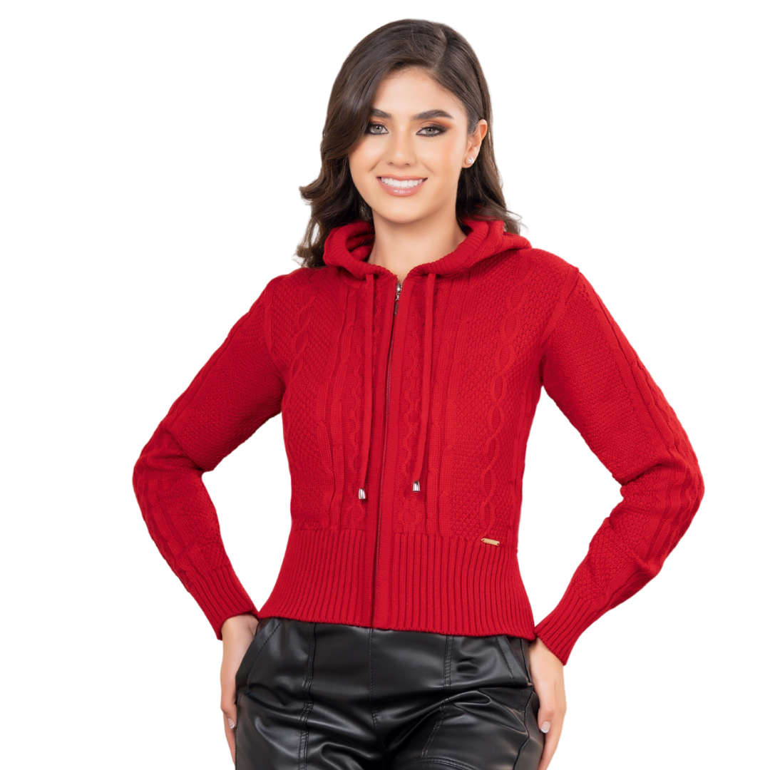 Cable-Knit Zip Hoodie  REF. 5578 100% Colombiano