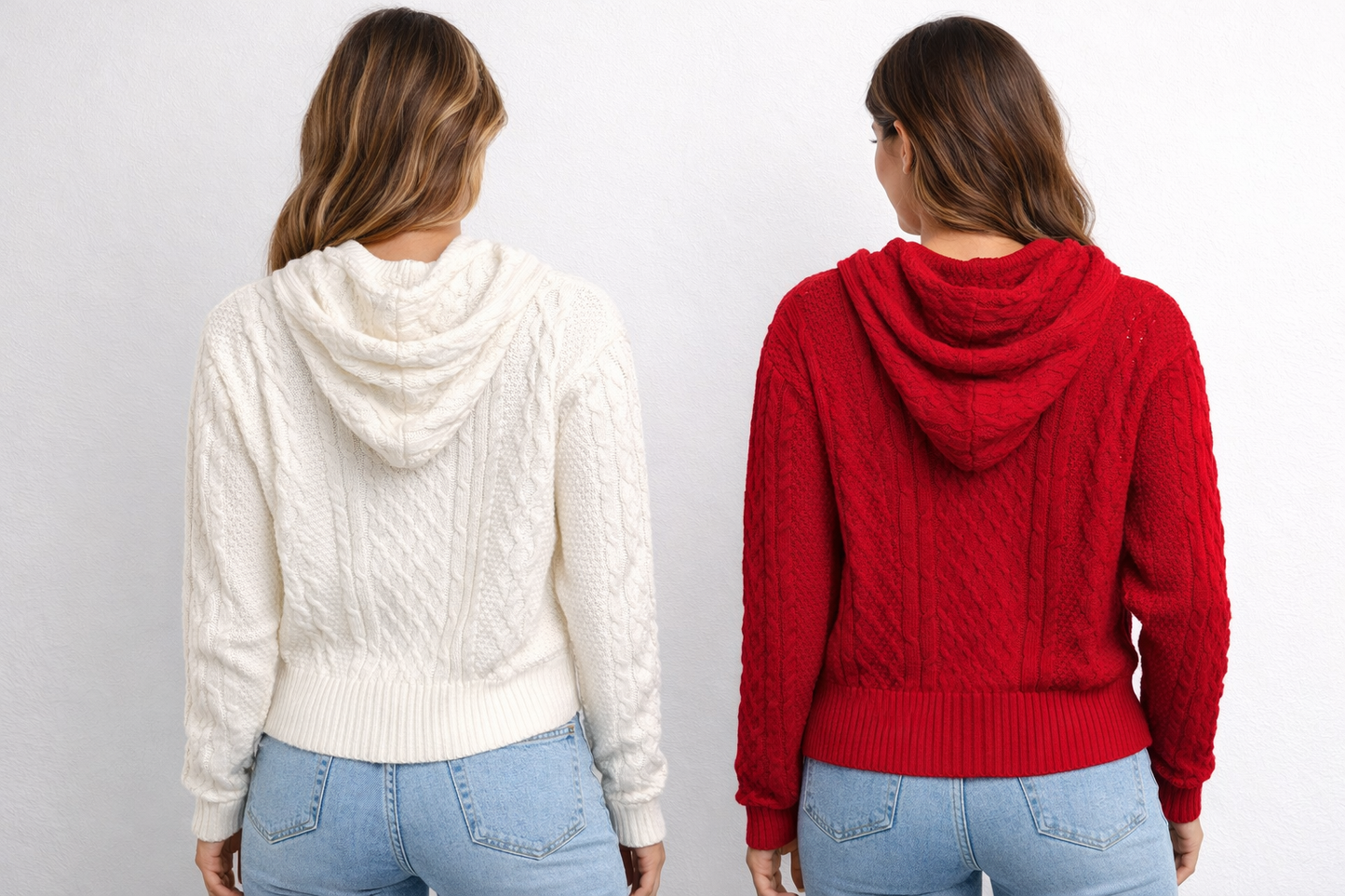 Cable-Knit Zip Hoodie  REF. 5578 100% Colombiano
