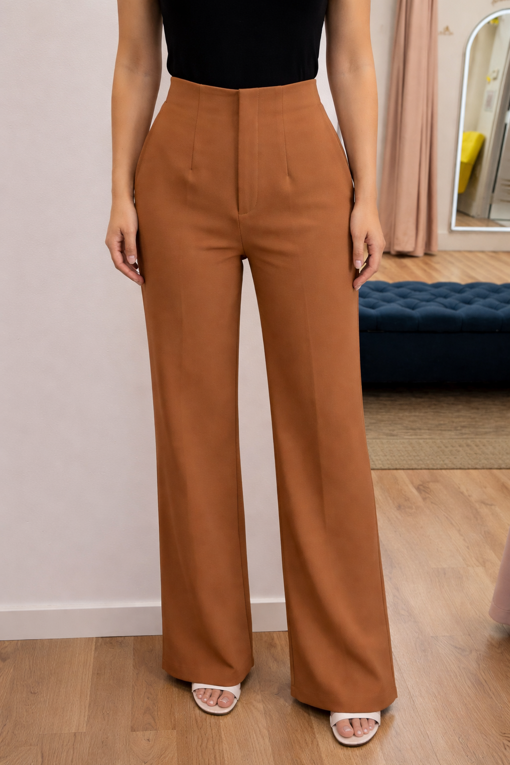High-Waisted Wide-Leg Dress Pants