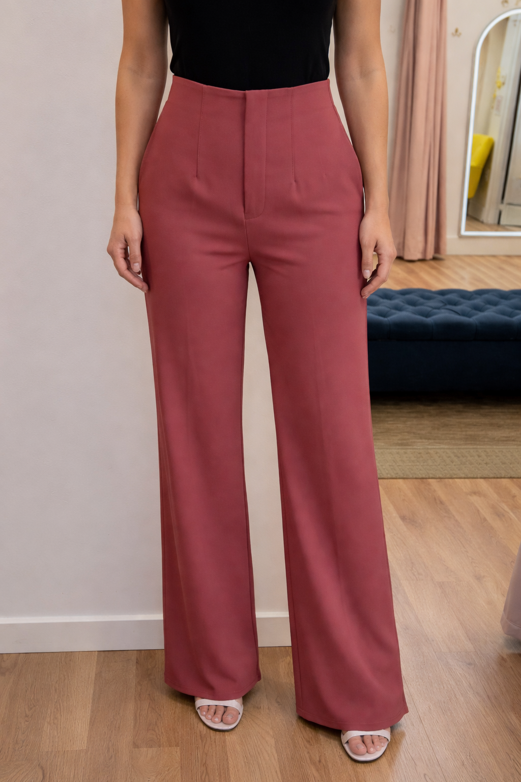 High-Waisted Wide-Leg Dress Pants